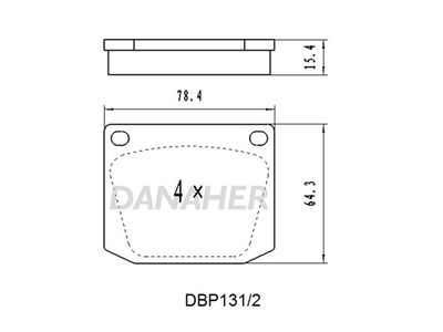 DBP1312 DANAHER Комплект тормозных колодок, дисковый тормоз