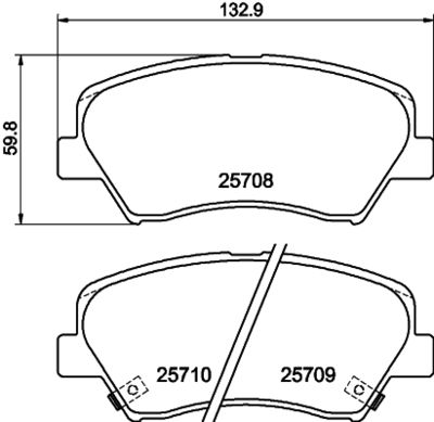 8DB355028911 HELLA Комплект тормозных колодок, дисковый тормоз