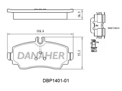 DBP140101 DANAHER Комплект тормозных колодок, дисковый тормоз