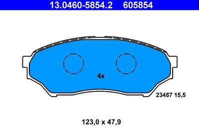 13046058542 ATE Комплект тормозных колодок, дисковый тормоз