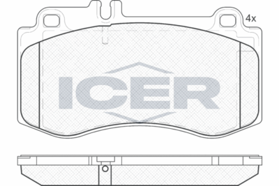 181950 ICER Комплект тормозных колодок, дисковый тормоз