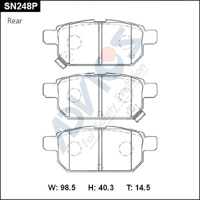 SN248P ADVICS Комплект тормозных колодок, дисковый тормоз