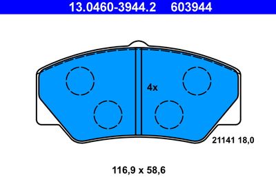 13046039442 ATE Комплект тормозных колодок, дисковый тормоз