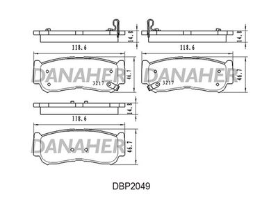 DBP2049 DANAHER Комплект тормозных колодок, дисковый тормоз