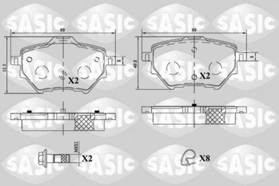 6210076 SASIC Комплект тормозных колодок, дисковый тормоз