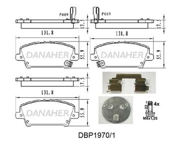 DBP19701 DANAHER Комплект тормозных колодок, дисковый тормоз