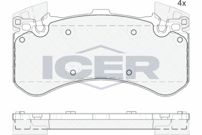182070 ICER Комплект тормозных колодок, дисковый тормоз