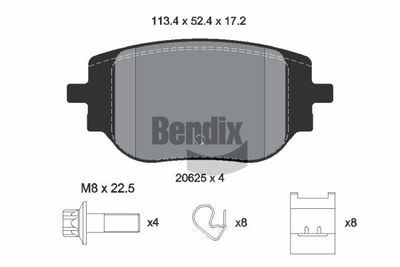 BPD2429 BENDIX Braking Комплект тормозных колодок, дисковый тормоз