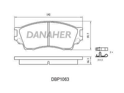 DBP1063 DANAHER Комплект тормозных колодок, дисковый тормоз
