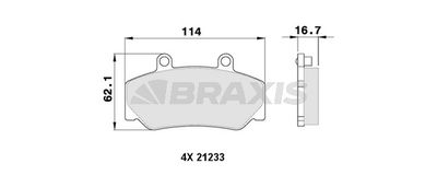 AA0364 BRAXIS Комплект тормозных колодок, дисковый тормоз