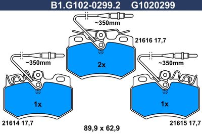 B1G10202992 GALFER Комплект тормозных колодок, дисковый тормоз