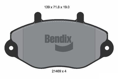 BPD1793 BENDIX Braking Комплект тормозных колодок, дисковый тормоз