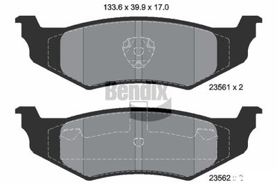 BPD2010 BENDIX Braking Комплект тормозных колодок, дисковый тормоз