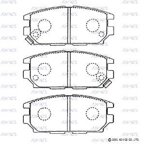 SN804P ADVICS Комплект тормозных колодок, дисковый тормоз