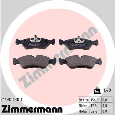 211901801 ZIMMERMANN Комплект тормозных колодок, дисковый тормоз