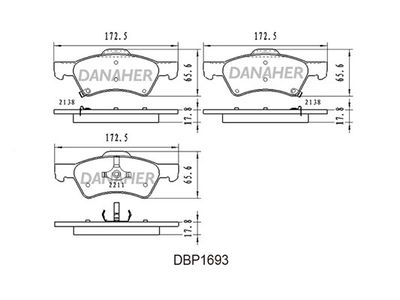DBP1693 DANAHER Комплект тормозных колодок, дисковый тормоз