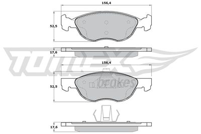 TX1717 TOMEX Brakes Комплект тормозных колодок, дисковый тормоз