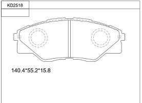 KD2518 ASIMCO Комплект тормозных колодок, дисковый тормоз