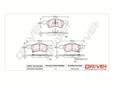 DP1010100395 Dr!ve+ Комплект тормозных колодок, дисковый тормоз
