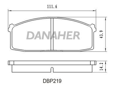DBP219 DANAHER Комплект тормозных колодок, дисковый тормоз