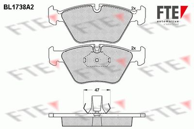 BL1738A2 FTE Комплект тормозных колодок, дисковый тормоз