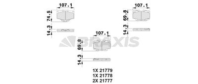 AB0519 BRAXIS Комплект тормозных колодок, дисковый тормоз