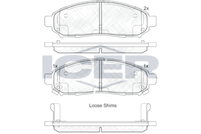 182003200 ICER Комплект тормозных колодок, дисковый тормоз