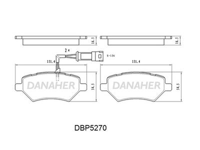 DBP5270 DANAHER Комплект тормозных колодок, дисковый тормоз