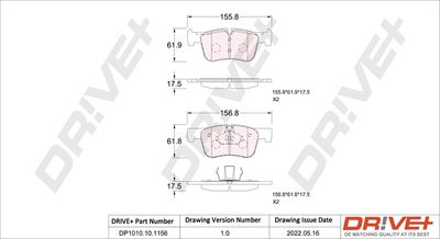 DP1010101156 Dr!ve+ Комплект тормозных колодок, дисковый тормоз