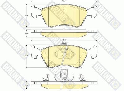 6131632 GIRLING Комплект тормозных колодок, дисковый тормоз