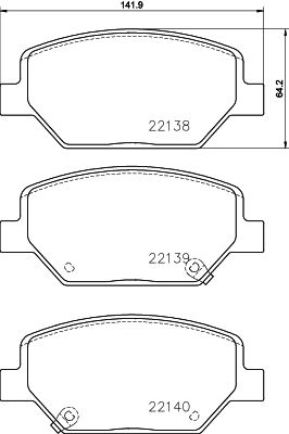 8DB355039811 HELLA Комплект тормозных колодок, дисковый тормоз