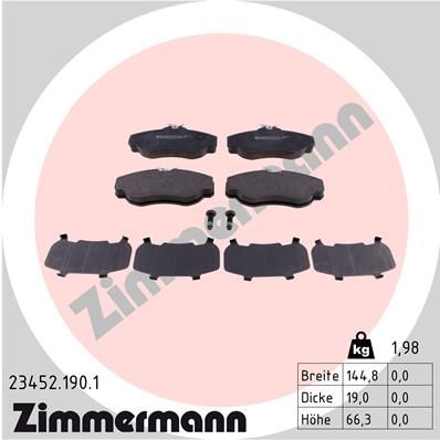 234521901 ZIMMERMANN Комплект тормозных колодок, дисковый тормоз