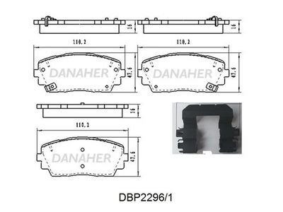 DBP22961 DANAHER Комплект тормозных колодок, дисковый тормоз