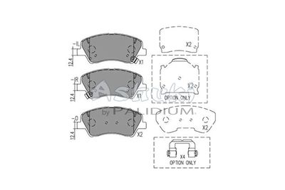 I04328 ASHUKI by Palidium Комплект тормозных колодок, дисковый тормоз