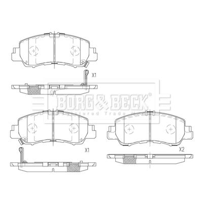 BBP2872 BORG & BECK Комплект тормозных колодок, дисковый тормоз