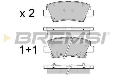 BP3471 BREMSI Комплект тормозных колодок, дисковый тормоз