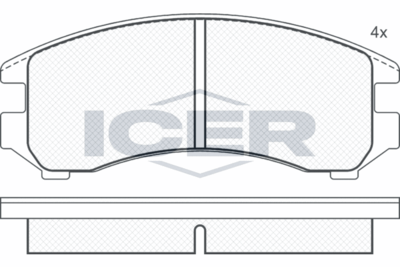 180810204 ICER Комплект тормозных колодок, дисковый тормоз