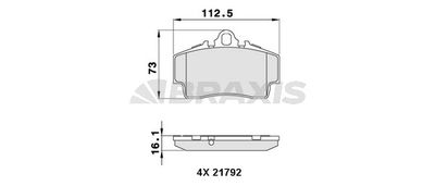 AA0295 BRAXIS Комплект тормозных колодок, дисковый тормоз