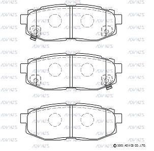 SN146P ADVICS Комплект тормозных колодок, дисковый тормоз