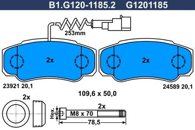 B1G12011852 GALFER Комплект тормозных колодок, дисковый тормоз