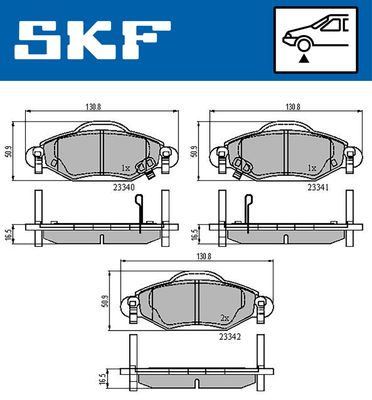 VKBP80383A SKF Комплект тормозных колодок, дисковый тормоз