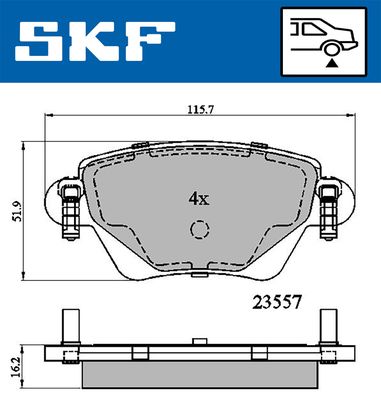 VKBP90170 SKF Комплект тормозных колодок, дисковый тормоз