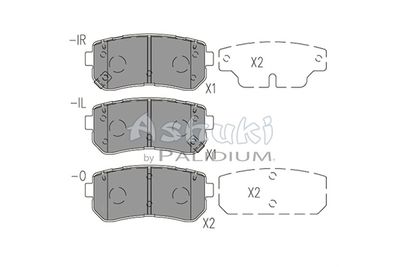Y02962 ASHUKI by Palidium Комплект тормозных колодок, дисковый тормоз