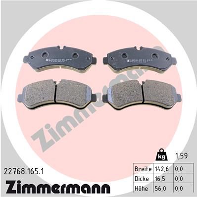 227681651 ZIMMERMANN Комплект тормозных колодок, дисковый тормоз
