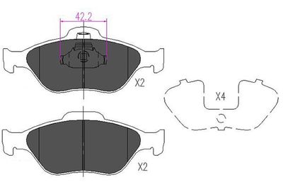 KBP4562 KAVO PARTS Комплект тормозных колодок, дисковый тормоз