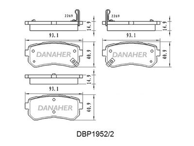 DBP19522 DANAHER Комплект тормозных колодок, дисковый тормоз