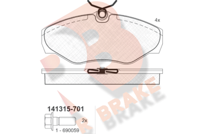 RB1315701 R BRAKE Комплект тормозных колодок, дисковый тормоз