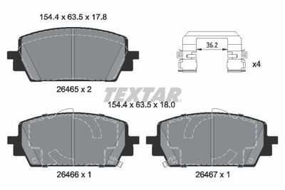 2646501 TEXTAR Комплект тормозных колодок, дисковый тормоз