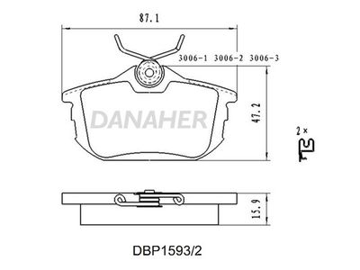 DBP15932 DANAHER Комплект тормозных колодок, дисковый тормоз