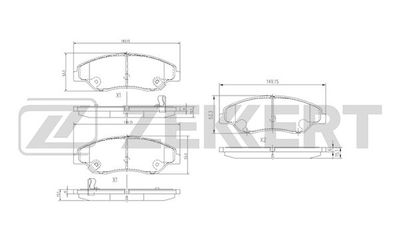 BS1902 ZEKKERT Комплект тормозных колодок, дисковый тормоз